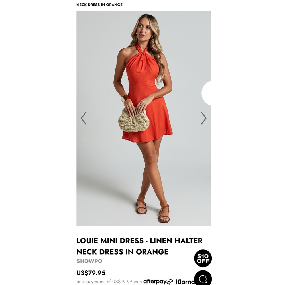 Showpo. Vibrant Orange Halter Mini Dress